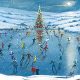 Charity Christmas Cards - Box of 12 Cards - 2 Designs - Skating at Christmas