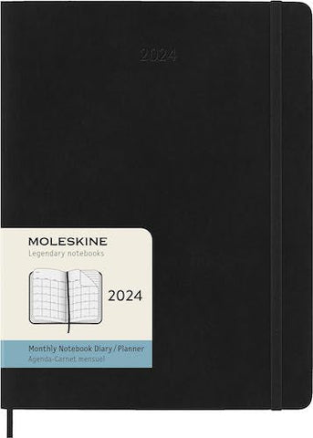 2024 - MOLESKINE MONTHLY DIARY - Large - Sofback - Black