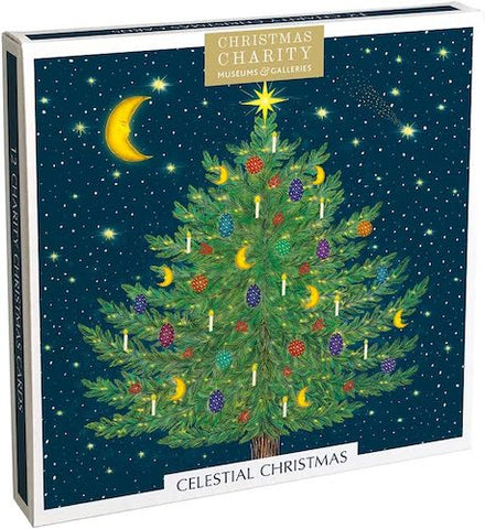 Charity Christmas Cards - Box of 12 Cards - 2 Designs - Celestial Christmas