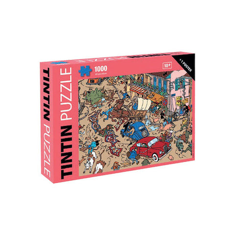 TINTIN 1000 Piece Jigsaw - Chaos in The Market Square - 50 x 66.5cm