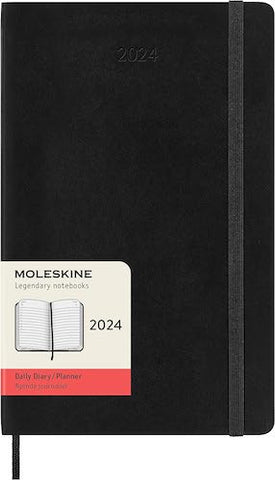 2024 - MOLESKINE DAILY DIARY - Large - Sofback - Black