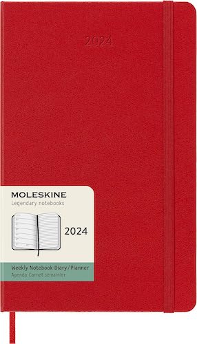 2024 - MOLESKINE WEEKLY NOTEBOOK DIARY - Pocket - Softback - Red