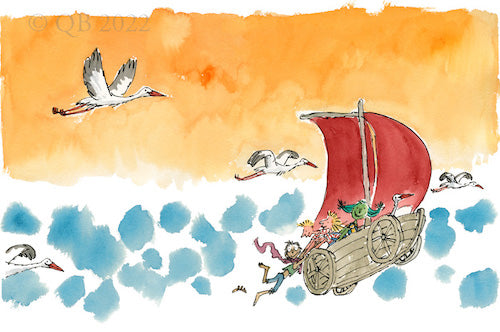 QUENTIN BLAKE - QB9911 - Collector's Limited Edition - A Sailing Boat in the Sky