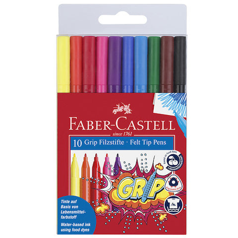 Faber Castell Grip Felt Tip Pens - Set of 10