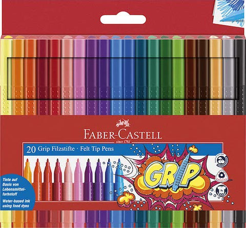 Faber Castell Grip Felt Tip Pens - Set of 20
