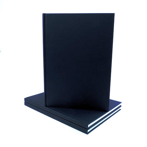 SEAWHITE Black Cloth Hardback Sketchbook - 46 Sheets/140gsm Acid Free - Portrait - A6