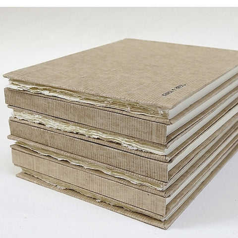 KHADI HANDMADE RAG PAPER HARDBACK SKETCHBOOK HB4WS 21 x 25 cm White Smooth