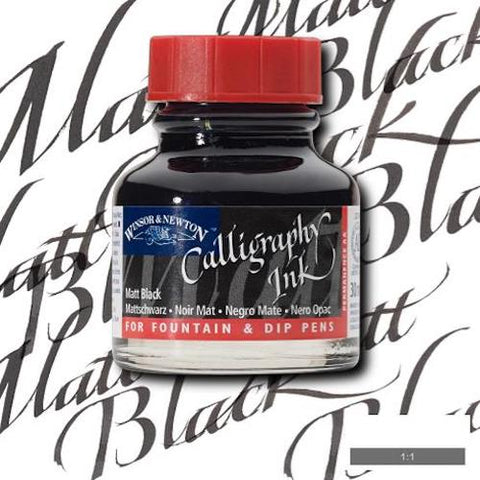 WINSOR & NEWTON CALLIGRAPHY INK 30ml - Matt Black