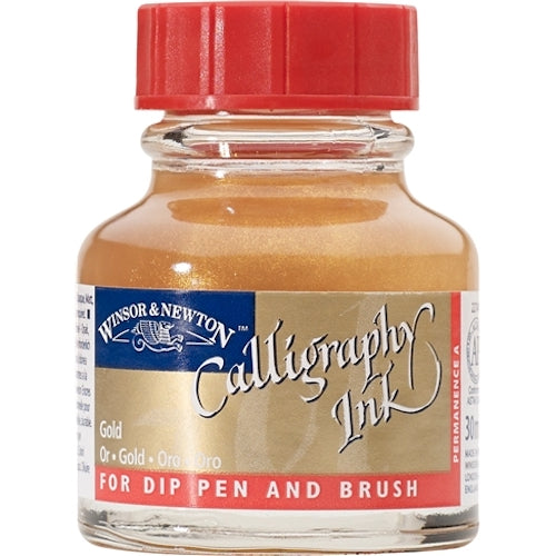 WINSOR & NEWTON CALLIGRAPHY INK 30ml - For Dip Pens - Gold