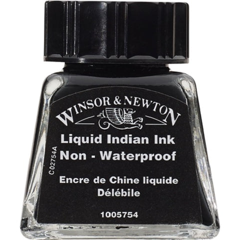 WINSOR & NEWTON DRAWING INK 14ml - Liquid Indian Ink (Non-Waterproof)