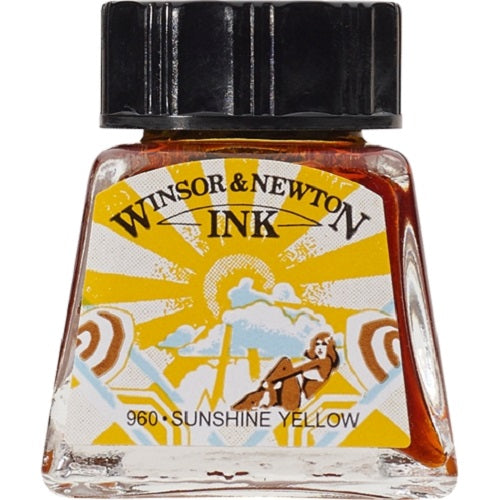 WINSOR & NEWTON DRAWING INK 14ml - Sunshine Yellow