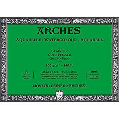 ARCHES AQUARELLE WATERCOLOUR BLOCK  300gsm/140lb -36 x 51cm - Cold Pressed