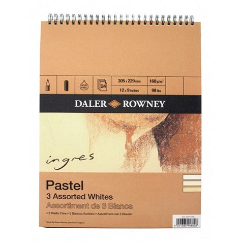 Daler Rowney Ingres Pastel Pad - Assorted Whites - 12" x 9"