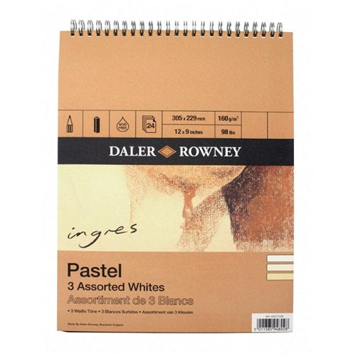 Daler Rowney Ingres Pastel Pad - Assorted Whites - 16" x 12"