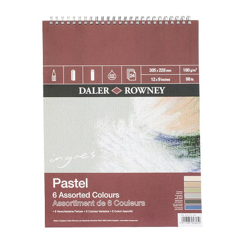 Daler Rowney Ingres Pastel Pad - Assorted Colours - 12" x 9"