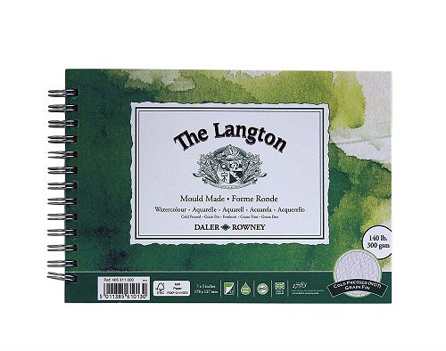 DALER ROWNEY LANGTON WATERCOLOUR COLD PRESSED SPIRAL PAD - 7" X 5"