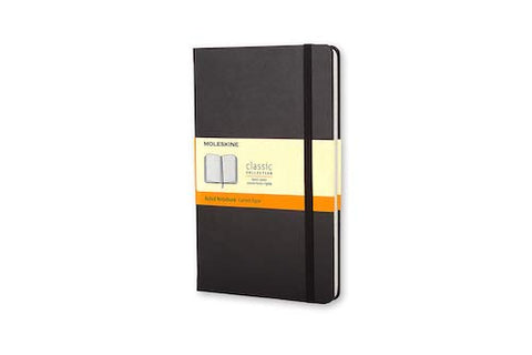 MOLESKINE NOTEBOOK - BLACK HARD COVER - RULED - Extra Large