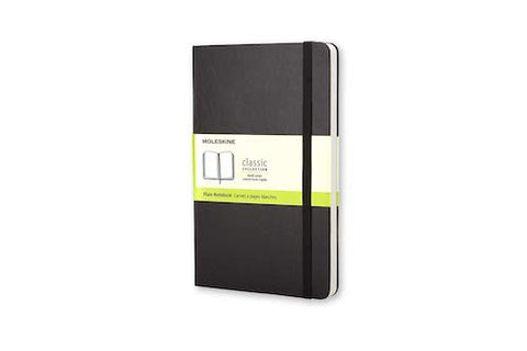 MOLESKINE NOTEBOOK - BLACK HARD COVER - PLAIN PAPER - Large