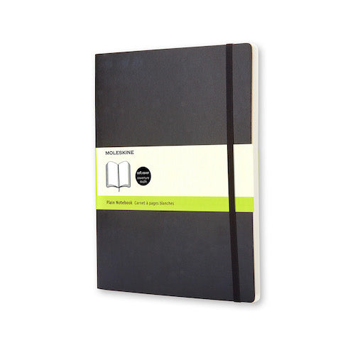 MOLESKINE NOTEBOOK - BLACK SOFT COVER - PLAIN PAPER - Pocket Size