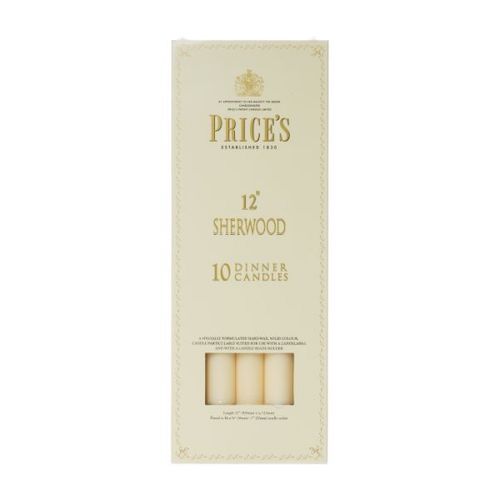 PRICES SHERWOOD 12 INCH CANDLES PACK OF TEN - Ivory