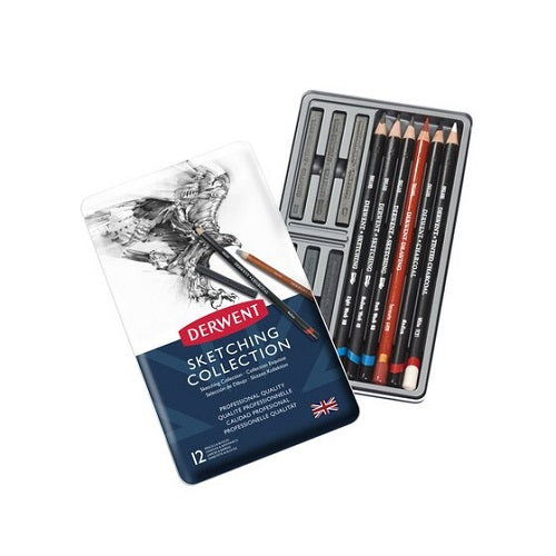 DERWENT SKETCHING COLLECTION  - Tin of 12 Pencils