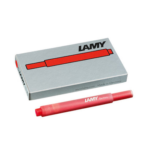 LAMY T10 INK CARTRIDGES - One Pack of 5 - Red