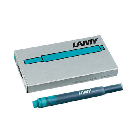 LAMY T10 INK CARTRIDGES - One Pack of 5 - Turquoise