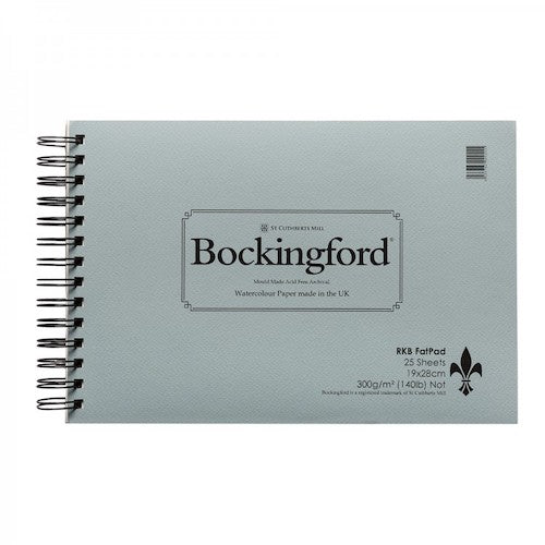 Bockingford Watercolour Paper Fat Pad 25 Sheets - 140lbs/300gms 7.5 x 11" - Not Surface