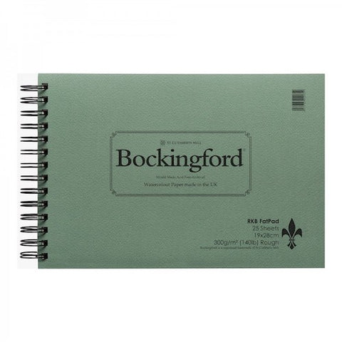 Bockingford Watercolour Fat Pad 25 Sheets - 140lbs/300gms 7.5x11" - Rough
