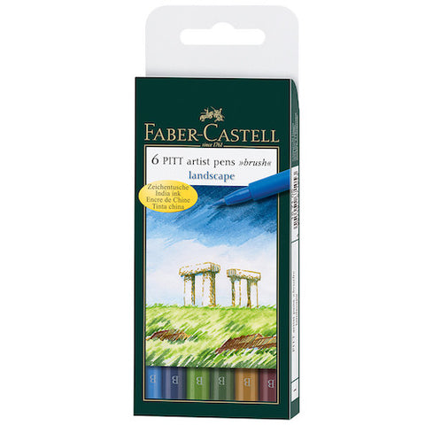 FABER CASTELL Pitt Artist Brush Pen Set of 6 - Landscape