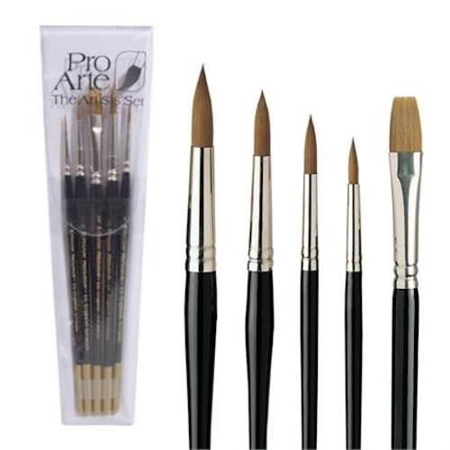 PRO ARTE Prolene Watercolour Brush Set - Five Brushes - W3
