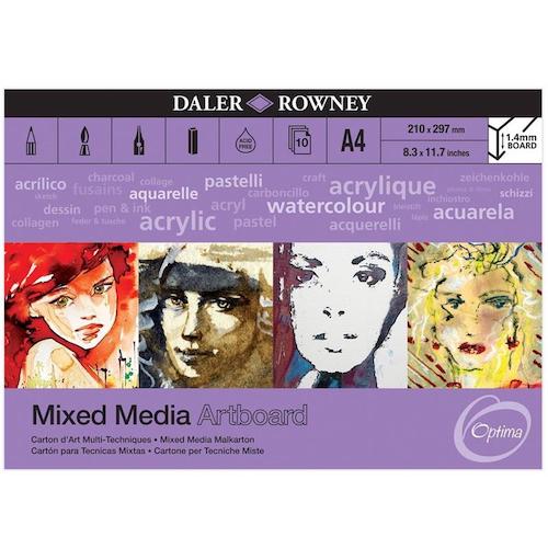 DALER Optima Mixed Media Pad - 10 Sheets of 1.4mm Artboard - A3