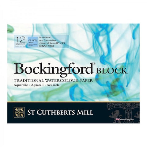 BOCKINGFORD Watercolour Block 140lb - Not Surface - 12 Sheets - 16 x 12 inches