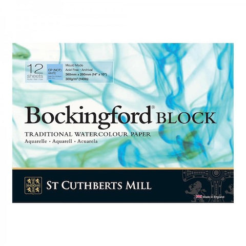 BOCKINGFORD Watercolour Block 140lb - Not Surface - 12 Sheets - 14 x 10 inches