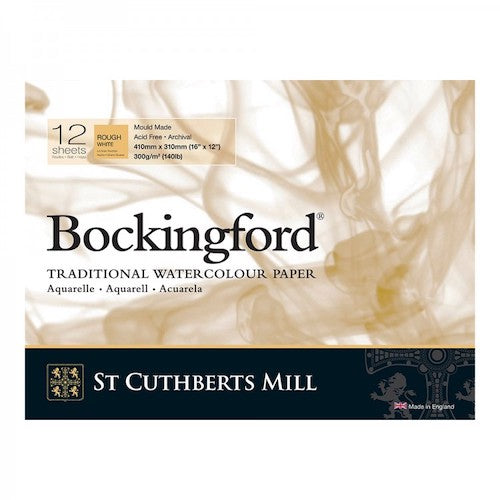 BOCKINGFORD Watercolour Pad 140lb - Rough Surface - 12 Sheets - 16 x 12 inches
