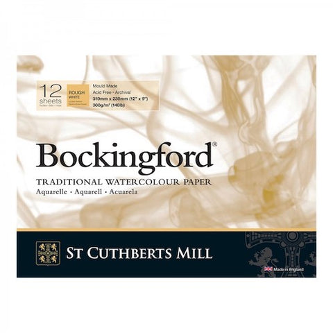 BOCKINGFORD Watercolour Pad 140lb - Rough Surface - 12 Sheets - 12 x 9 inches