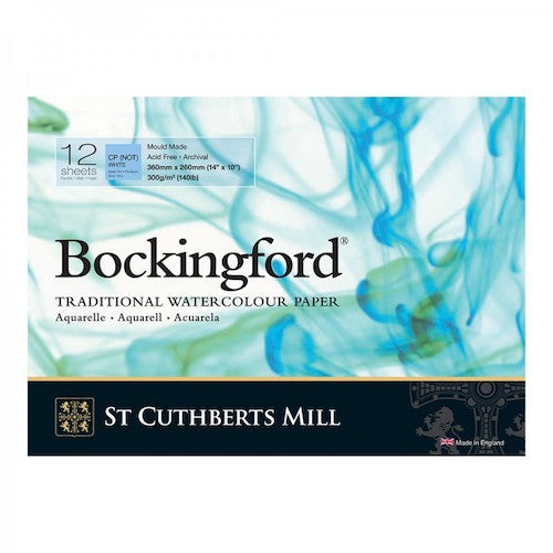 BOCKINGFORD Watercolour Pad 140lb - Not Surface - 12 Sheets - 14 x 10 inches