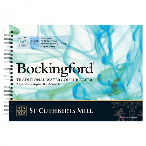 BOCKINGFORD Watercolour Spiral  Pad 140lb - Not Surface - 12 Sheets - 14 x 10 in