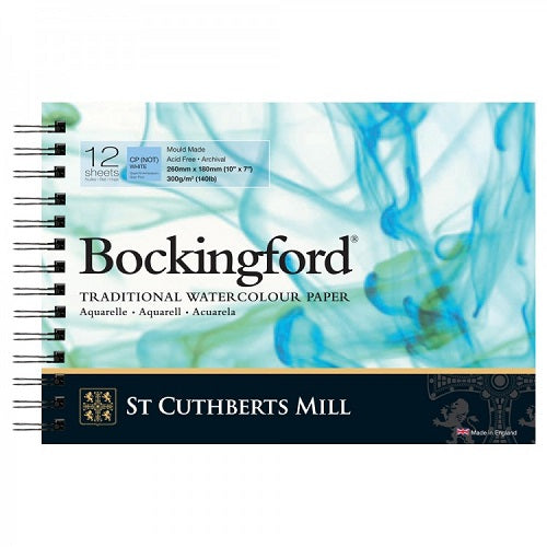 BOCKINGFORD Watercolour Spiral Pad 140lb - Not Surface - 12 Sheets - 10x 7 in