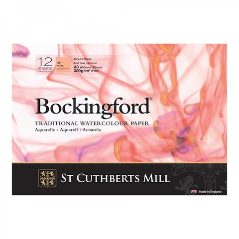 BOCKINGFORD Watercolour Pad 140lb - Hot Press Surface - 12 Sheets - A3
