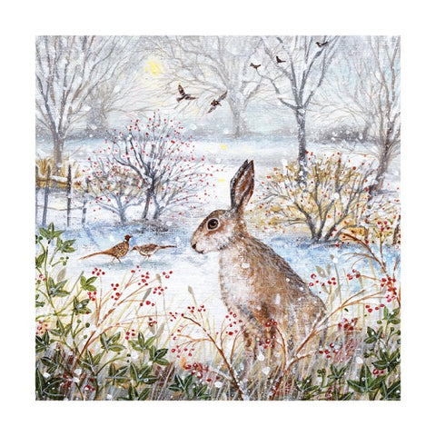 Christmas Cards - Pack of 8 by Lucy Grossmith - Frosty Morning & Hare