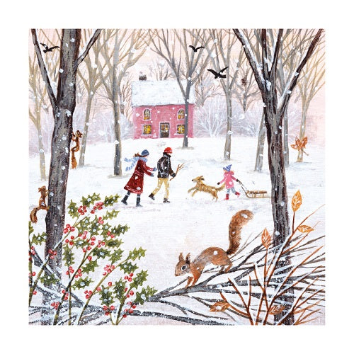 Christmas Cards - Pack of 8 by Lucy Grossmith - Winter Wood Walk