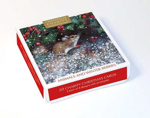 Christmas Cards - Box of 20 by Lucy Grossmith - Animals & Winter Berries