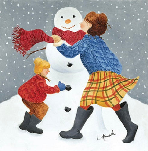 Charity Christmas Cards Pack of 5 by Lucy Howard - Snowman Fun
