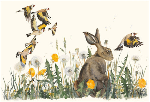 JACKIE MORRIS - JM8121 - Lost Words - Signed Limited Edition Print - Dandelion with Hare (Low Stock)