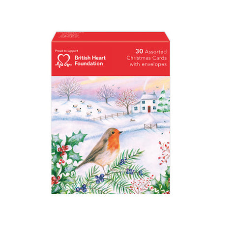 Charity Christmas Cards - Box of 30 - British Heart Foundation