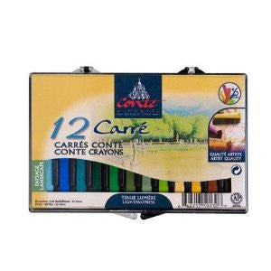 12 carre conte crayons landscape set