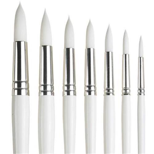 Pro Arte Series 31 White Nylon Craft Paint Brushes - 18 Sizes