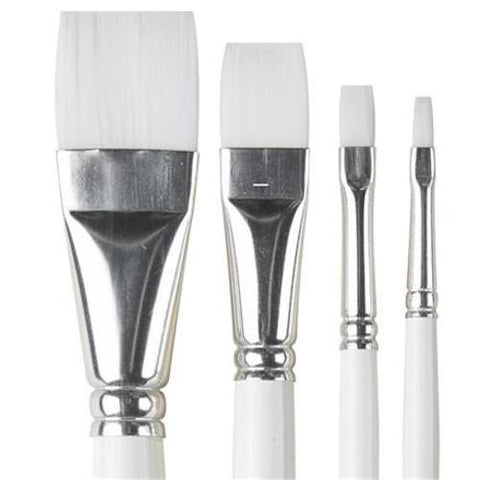 Pro Arte Series 32 Polar White Nylon All Purpose Flat Brush Full Range