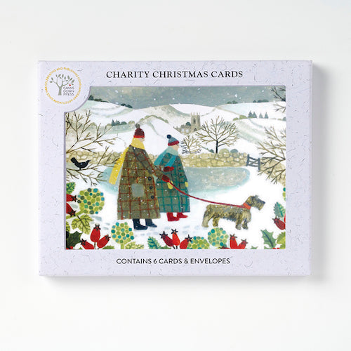 Canns Down Pack of 6 Charity Christmas Cards by Vanessa Bowman - Walk in the Snow